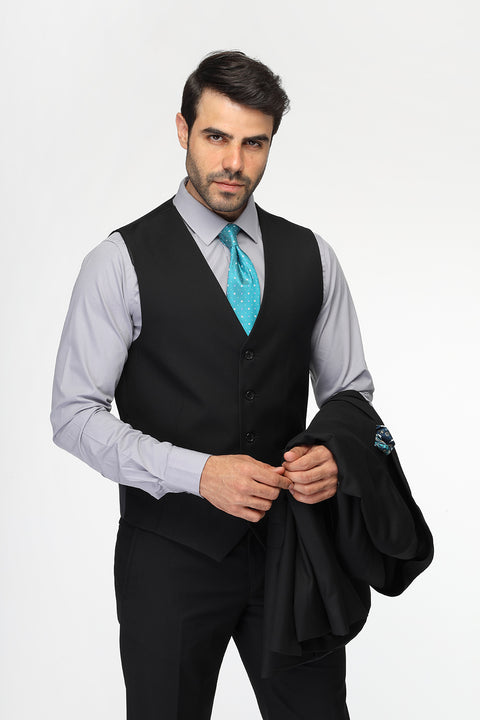 Slim Fit Suit Black