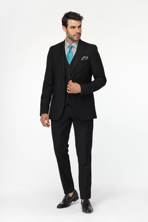 Slim Fit Suit Black