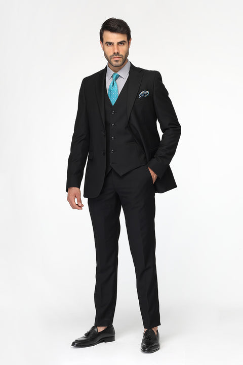 Slim Fit Suit Black
