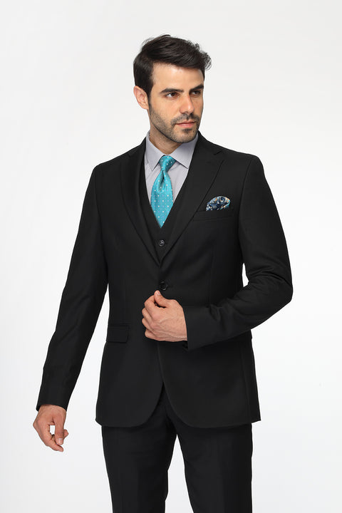 Slim Fit Suit Black