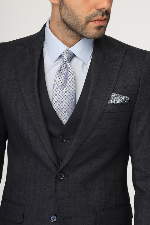 Slim Fit Suit Dark Blue