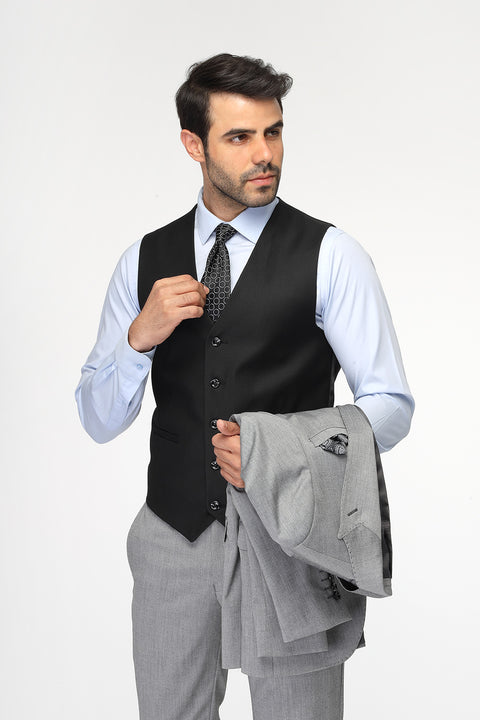 Slim Fit Suit Light Gray