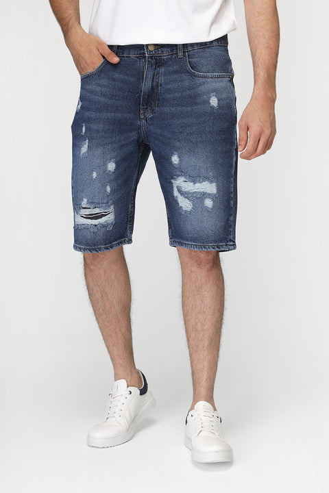 Regular Fit Jeans Short Dark Blue