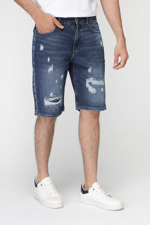 Regular Fit Jeans Short Dark Blue