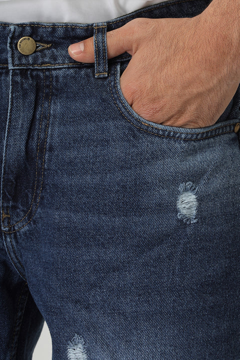 Regular Fit Jeans Short Dark Blue
