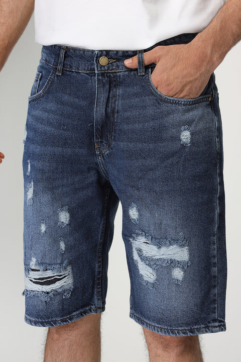 Regular Fit Jeans Short Dark Blue