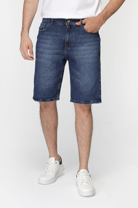 Regular Fit Jeans Short Dark Blue