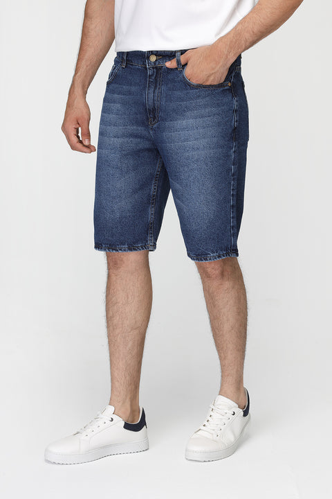 Regular Fit Jeans Short Dark Blue