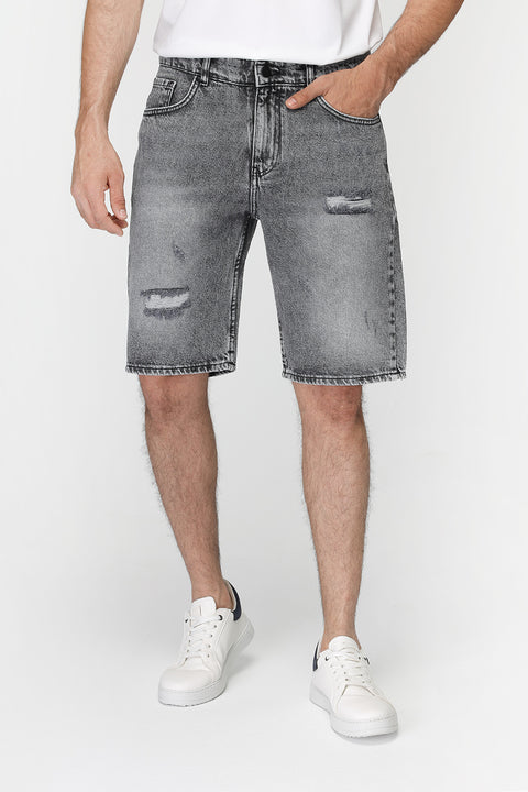 Regular Fit Jeans Short Light Gray