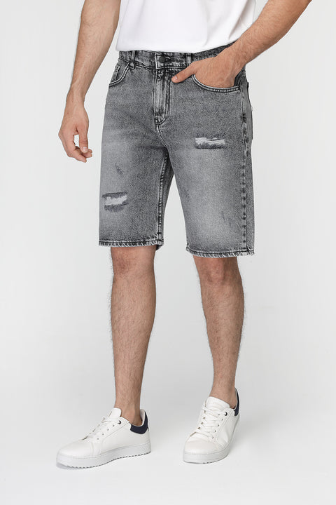 Regular Fit Jeans Short Light Gray