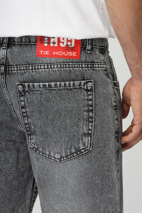 Regular Fit Jeans Short Light Gray