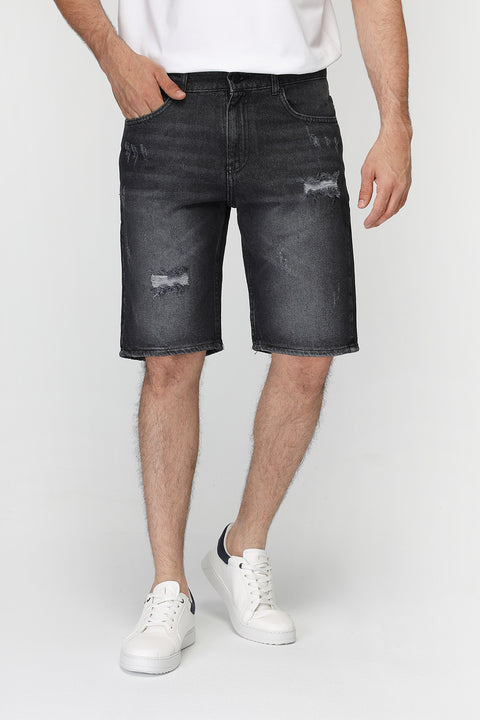 Regular Fit Jeans Short Gray