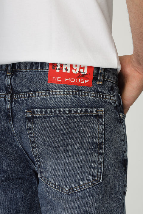 Regular Fit Jeans Short Blue