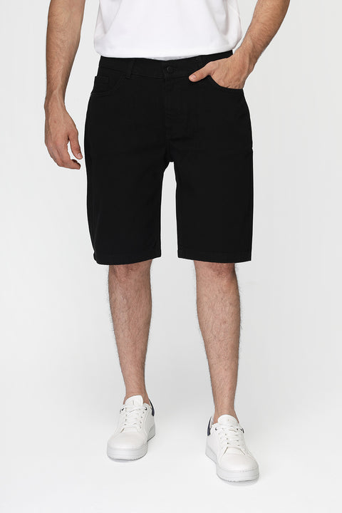 Regular Fit Jeans Short Black