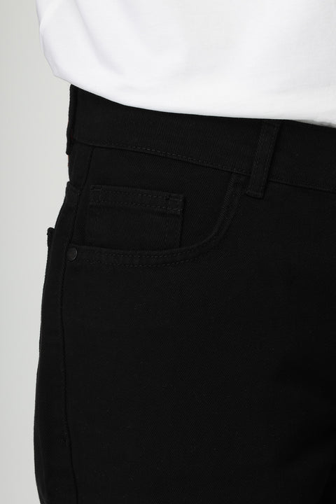 Regular Fit Jeans Short Black