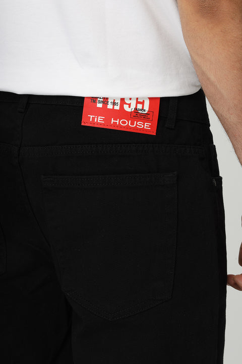 Regular Fit Jeans Short Black
