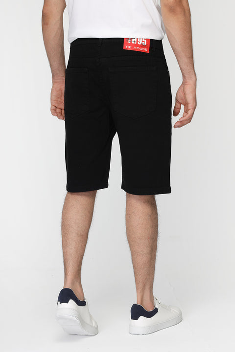 Regular Fit Jeans Short Black