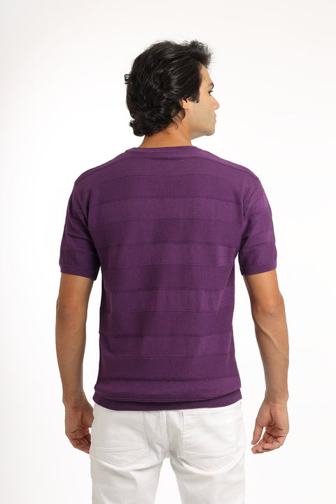 Regular Fit T-Shirt Knitted Purple