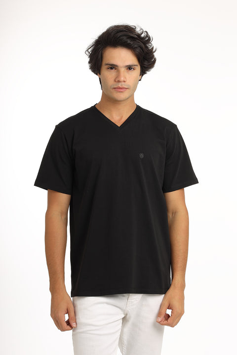 Regular Fit T-Shirt V Black