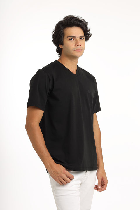 Regular Fit T-Shirt V Black