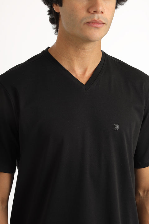 Regular Fit T-Shirt V Black