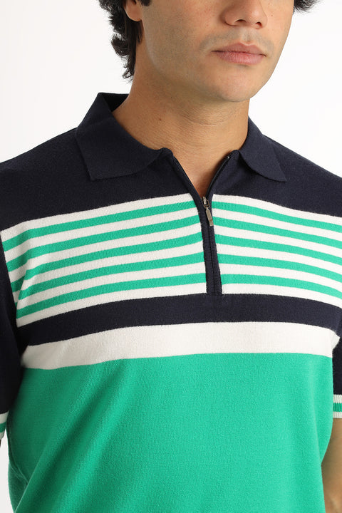 Polo Shirt Regular Fit Knitted Green