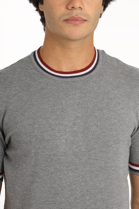 Regular Fit T-Shirt Knitted Gray