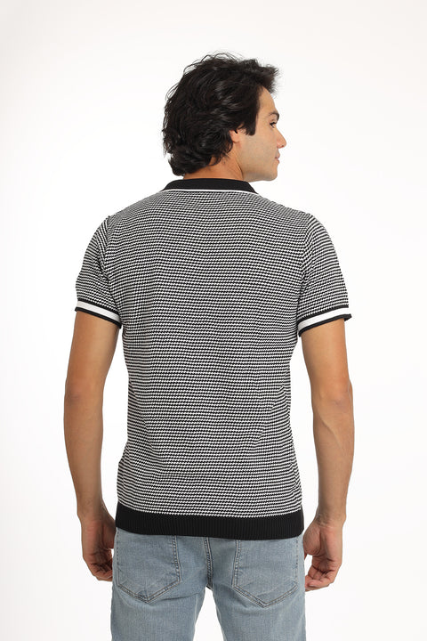 Polo Shirt Regular Fit Knitted Black
