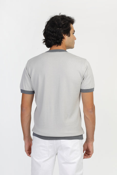 Regular Fit T-Shirt Knitted Gray