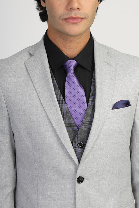Slim Fit Suit Light Gray