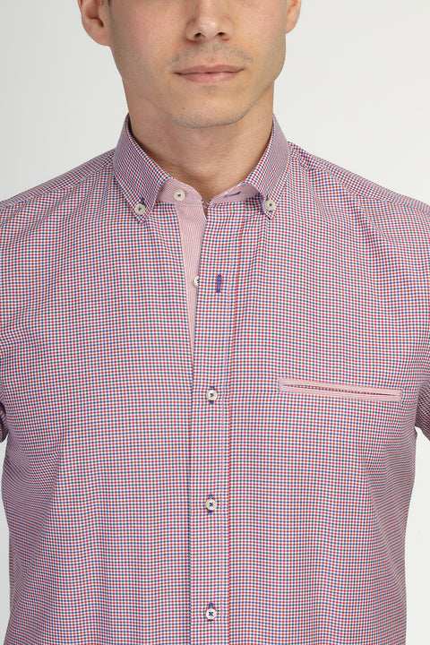 Regular Fit Shirt Half Red