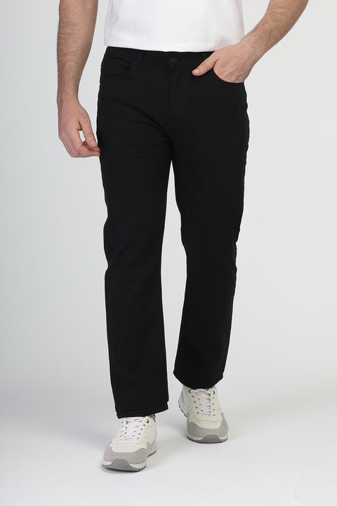 Regular Fit Trousers Black