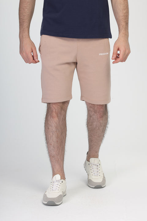 Regular Fit Melton Short Beige