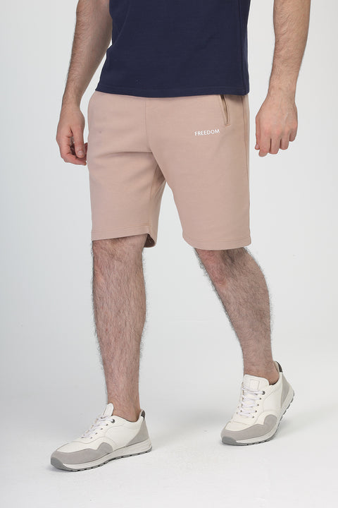 Regular Fit Melton Short Beige