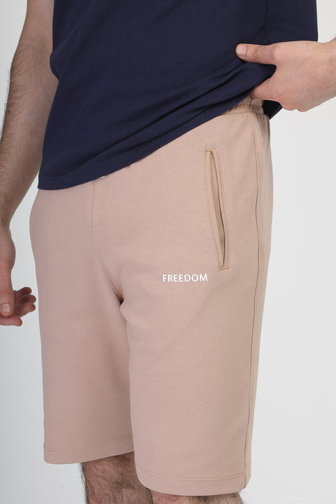 Regular Fit Melton Short Beige