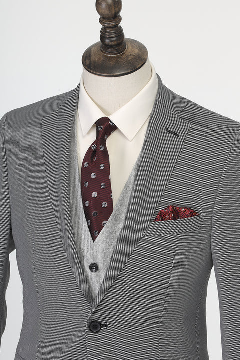 Slim Fit Suit Gray