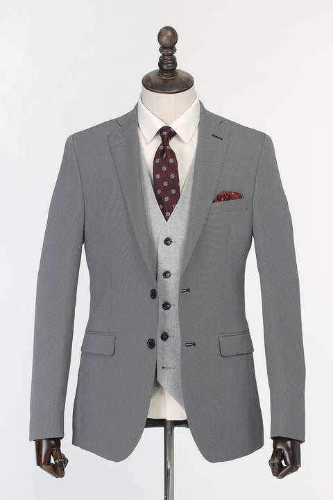 Slim Fit Suit Gray