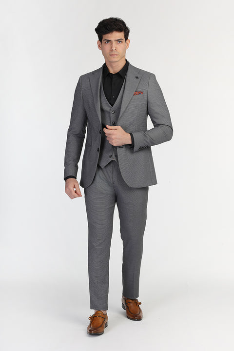 Slim Fit Suit Gray
