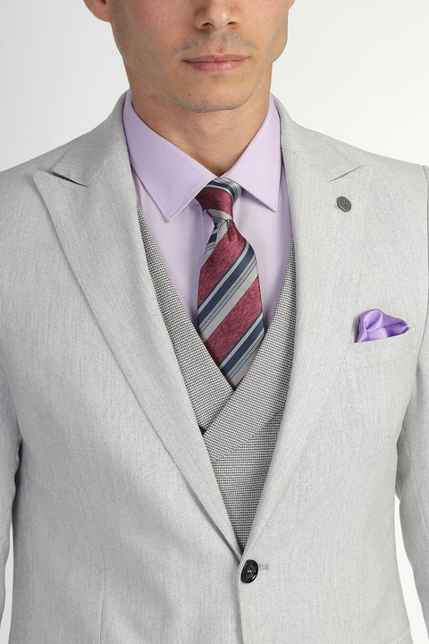 Slim Fit Suit Light Gray