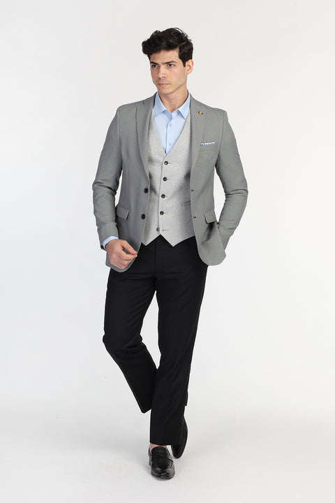 Slim Fit Suit Gray