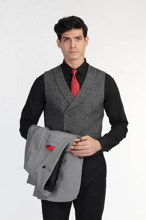 Slim Fit Suit Gray