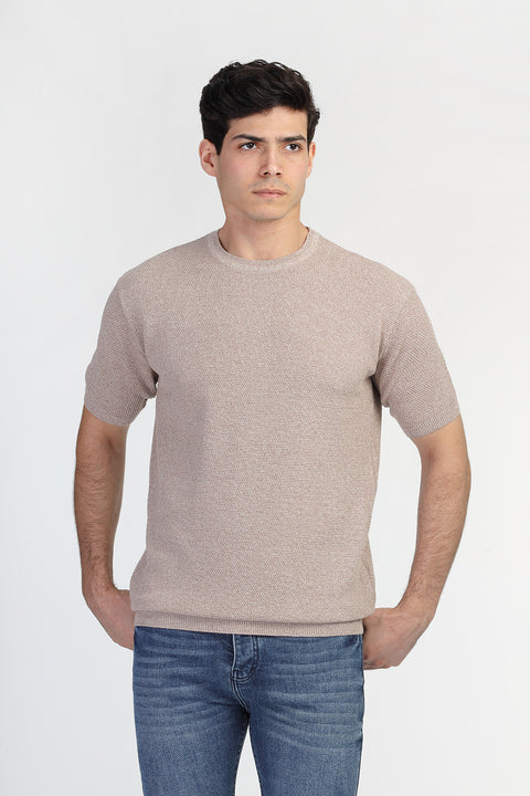 Regular Fit T-Shirt Knitted Beige
