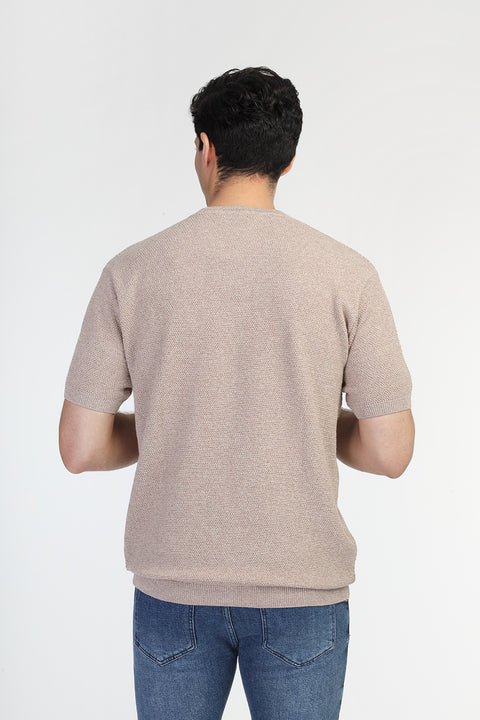 Regular Fit T-Shirt Knitted Beige