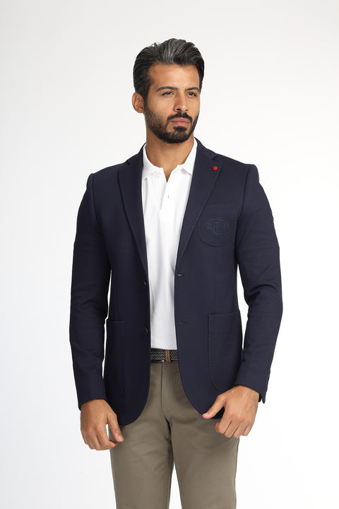 Slim Fit Blazer Dark Blue