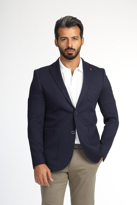 Slim Fit Blazer Dark Blue