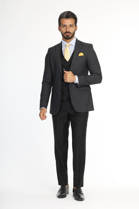 Slim Fit Suit Dark Gray