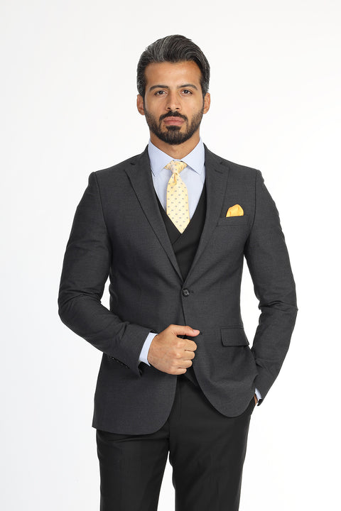 Slim Fit Suit Dark Gray