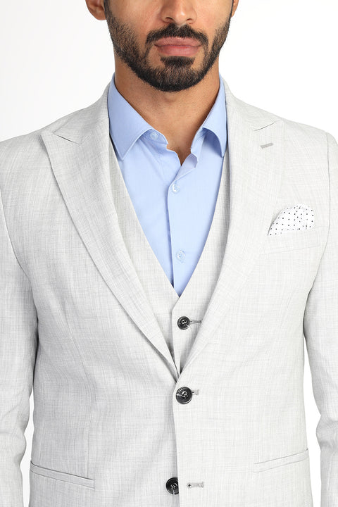 Slim Fit Suit Light Gray