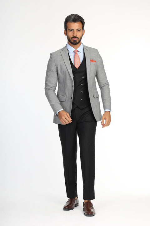 Slim Fit Suit Gray