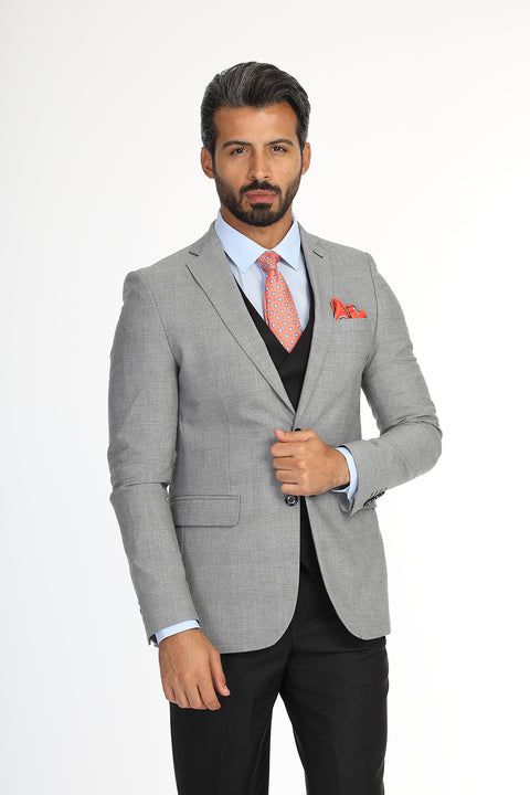 Slim Fit Suit Gray